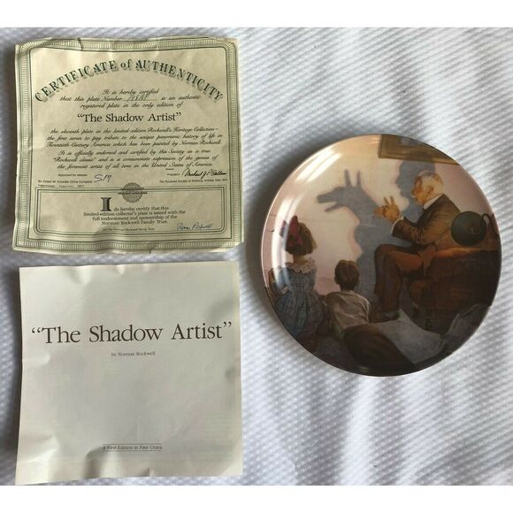 Vintage Norman Rockwell "The Shadow Artist" Fine China Collector Plate # 14818F - Picture 2 of 6